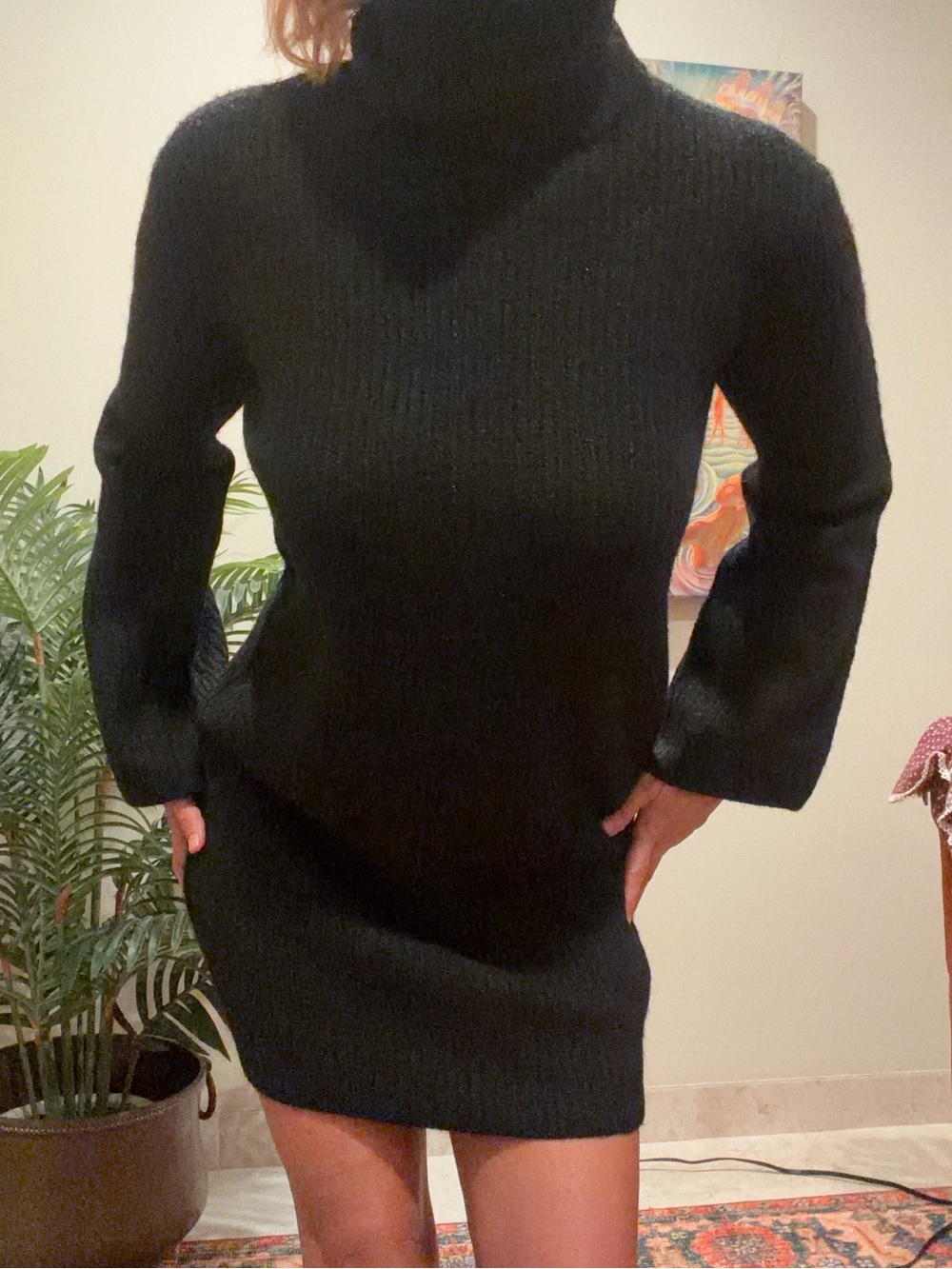 Steve Madden Black Turtleneck Sweater Dress